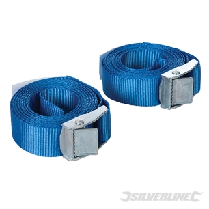Silverline - Sangles d'arrimage avec boucle à came, 2 pcs - 2,5 m x 25 mm