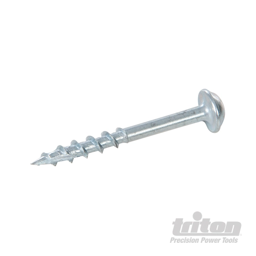 Triton - Vis en zinc pour perçages dissimulés, fausse rondelle, filetage grossier - 250 vis numéro 8 x 1-1/2''