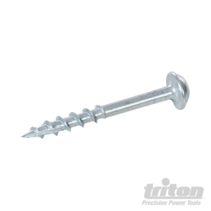 Triton - Vis en zinc pour perçages dissimulés, fausse rondelle, filetage grossier - 250 vis numéro 8 x 1-1/2''