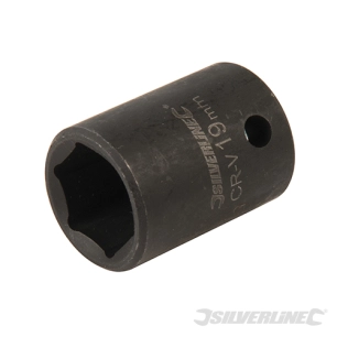 Silverline - Douille impact métrique 1/2'' avec entraînement à 6 pointes - 19 mm