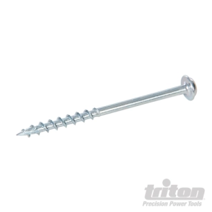 Triton - Vis en zinc pour perçages dissimulés, fausse rondelle, filetage grossier - 250 vis numéro 8 x 2-1/2''