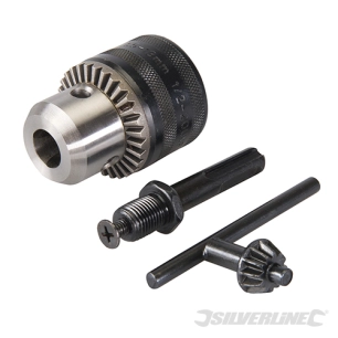Silverline - Kit 3 pcs : mandrin à clé, clé et adaptateur SDS-Plus - 13 mm - filetage UNF 1/2''-20