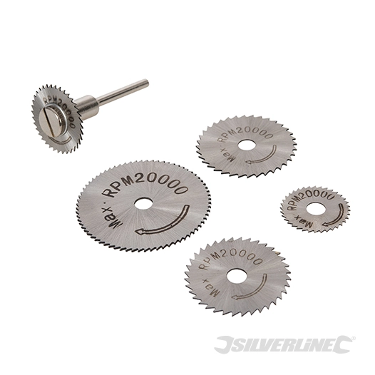 Silverline - Disques de coupe en acier HSS, 6 pcs - 22, 25, 32, 35 et 44 mm