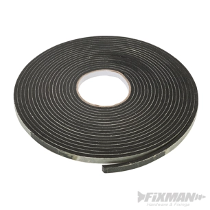 Fixman - Bande isolante autocollante en mousse EVA - 3-8 mm / 10,5 m - Noir