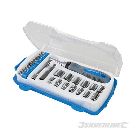 Silverline - Douilles et porte-douille, coffret 28 pcs - 28 pcs