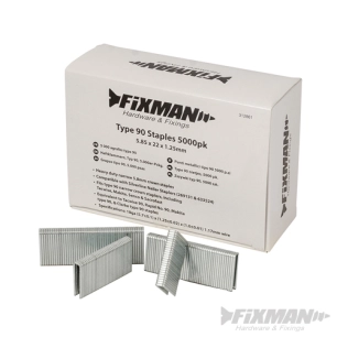 Fixman - Agrafes type 90, 5 000 pcs - 5,80 x 22 x 1,25 mm