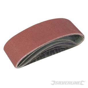 Silverline - Bandes abrasives 75 x 533 mm, 5 pcs - Grains : 40, 60, 2 x 80 et 120