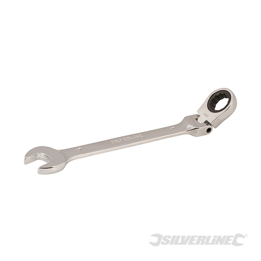 Silverline - Clé mixte à cliquet et à tête inclinable - 17 mm