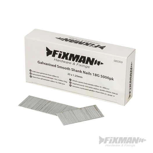 Fixman - 5 000 clous galvanisés lisses calibre 18 - 25 x 1,25 mm