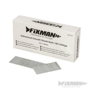 Fixman - 5 000 clous galvanisés lisses calibre 18 - 25 x 1,25 mm