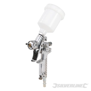 Silverline - Pistolet à peinture HVLP à alimentation par gravité - 100 ml