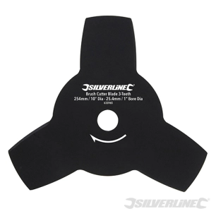 Silverline - Lame 3 dents pour débroussailleuse - Diamètre de 254 mm, alésage de 25,4 mm
