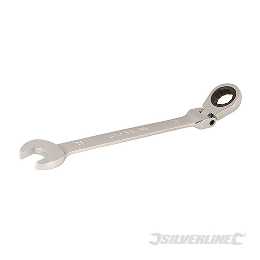 Silverline - Clé mixte à cliquet et à tête inclinable - 21 mm