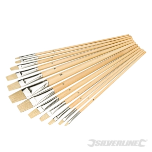 Silverline - Pinceaux d'artiste, 12 pcs - Pointes plates