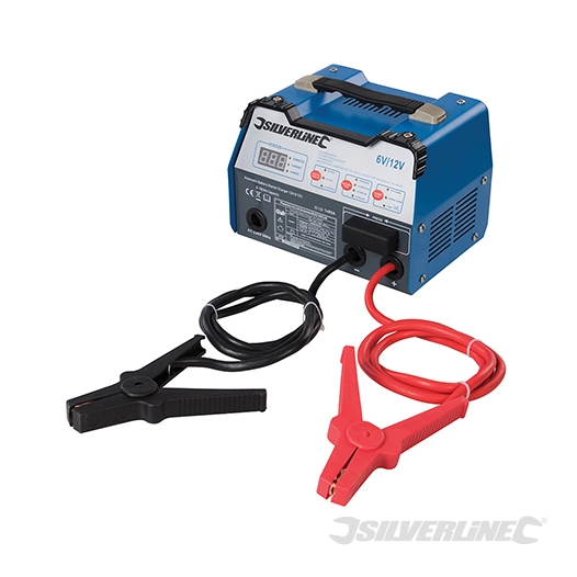 Silverline - Chargeur de batterie automatique 12 A - 6 / 12 V - Capacité 8 - 180 Ah