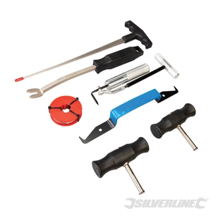 Silverline - Kit d'outils pour le démontage de pare-brise, 7 pcs - 7 pcs