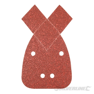 Silverline - Feuilles abrasives auto-agrippantes 140 mm à 2 pointes, 10 pcs - Grain 60