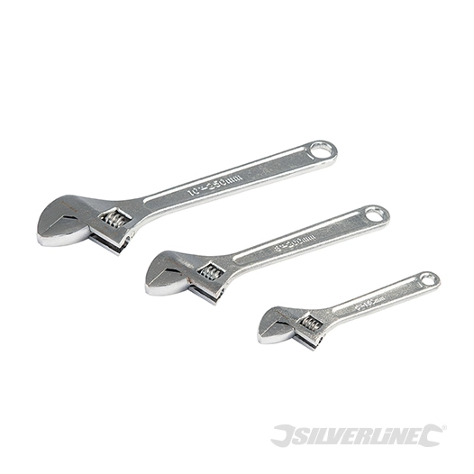 Silverline - Clés à molette, 3 pcs - 150, 200 et 250 mm