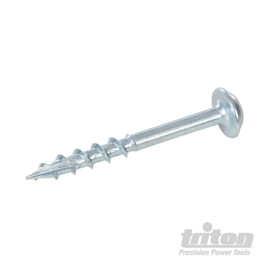 Triton - Vis en zinc pour perçages dissimulés, fausse rondelle, filetage grossier - 500 vis numéro 8 x 1-1/2''