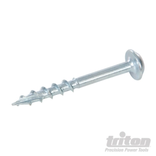 Triton - Vis en zinc pour perçages dissimulés, fausse rondelle, filetage grossier - 500 vis numéro 8 x 1-1/2''