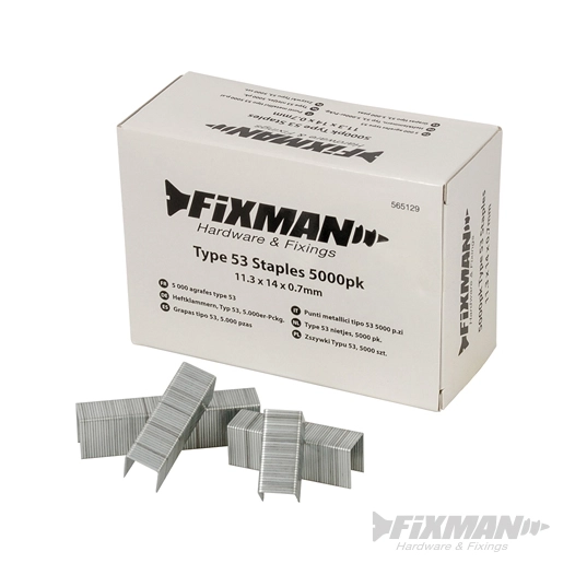 Fixman - Agrafes type 53, 5 000 pcs - 11,25 x 14 x 0,75 mm