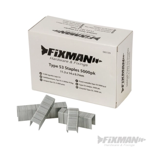 Fixman - Agrafes type 53, 5 000 pcs - 11,25 x 14 x 0,75 mm