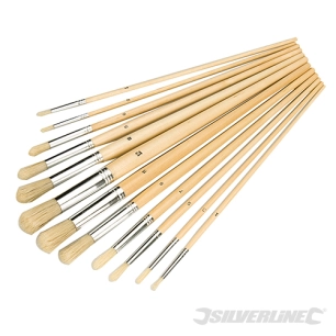 Silverline - Pinceaux d'artiste, 12 pcs - Pointes arrondies