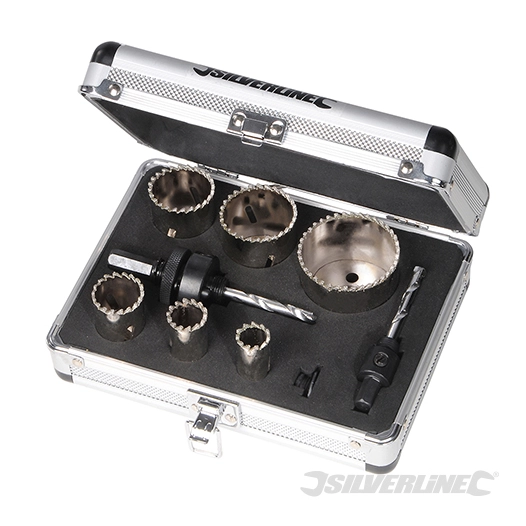 Silverline - Scies-cloches diamantées, coffret 11 pcs - ø 19 - 57 mm