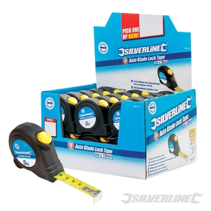 Silverline - Présentoir de mètres rubans autobloquants - 30 pcs, 5 m x 19 mm