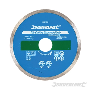 Silverline - Disque diamant pour carreaux - 115 x 22 23 mm bordure continue