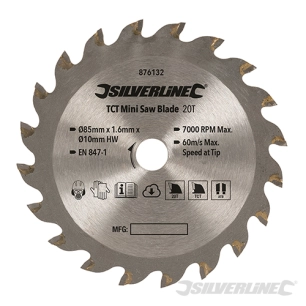 Silverline - Lame de mini-scie TCT - ø 85 mm - Alésage 10 mm - 20 dents