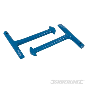 Silverline - Clés pour plaque d'égout 2 pcs - 125 mm