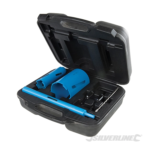 Silverline - Scies trépans diamantées coffret 7 pcs - 28 52 et 107 mm