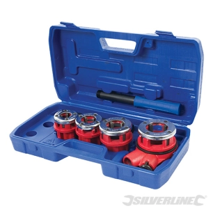 Silverline - Filières de plombier coffret 5 pcs - BSPT 1/2” 3/4” 1” et 1-1/4”