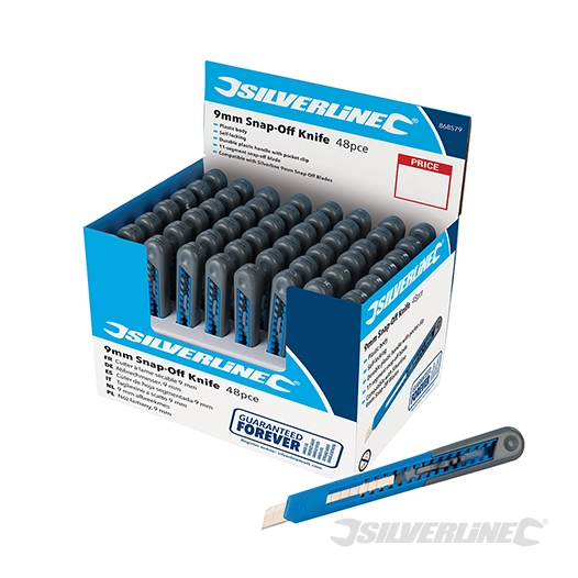 Silverline - Cutters à lame sécable 9 mm présentoir 48 pcs - 48 pcs