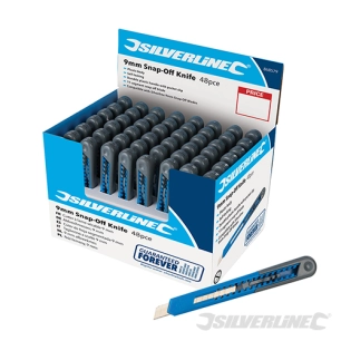 Silverline - Cutters à lame sécable 9 mm présentoir 48 pcs - 48 pcs