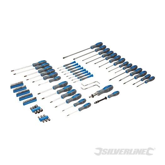 Silverline - Tournevis et accessoires, coffret 100 pcs - 100 pcs
