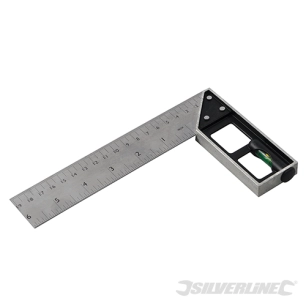 Silverline - Équerre de menuisier avec niveau à bulle intégré - 150 mm