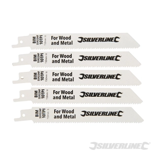 Silverline - Lames de scie-sabre pour démolition 5 pcs - Bimétal 10 dents par pouce 150 mm