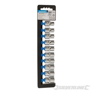 Silverline - Douilles métriques 1/2'' 6 pointes 10 pcs - 10 - 19 mm