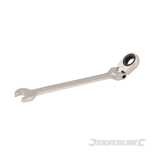 Silverline - Clé mixte à cliquet et à tête inclinable - 10 mm