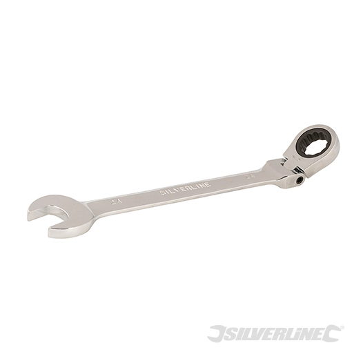 Silverline - Clé mixte à cliquet et à tête inclinable - 24 mm