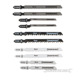 Silverline - Lames de scie sauteuse, 10 pcs - Bois / Métal, 10 pcs