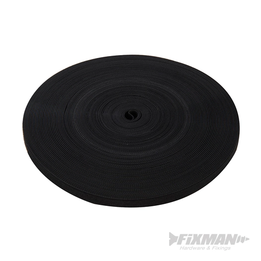 Fixman - Ruban auto-agrippant noir - 13 mm x 25 m