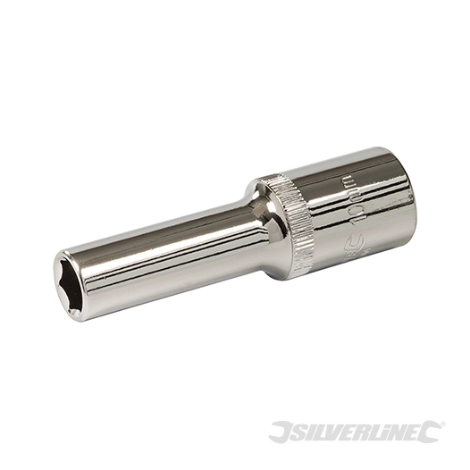 Silverline - Douille métrique profonde 1/2'' avec entraînement à 6 pointes - 10 mm