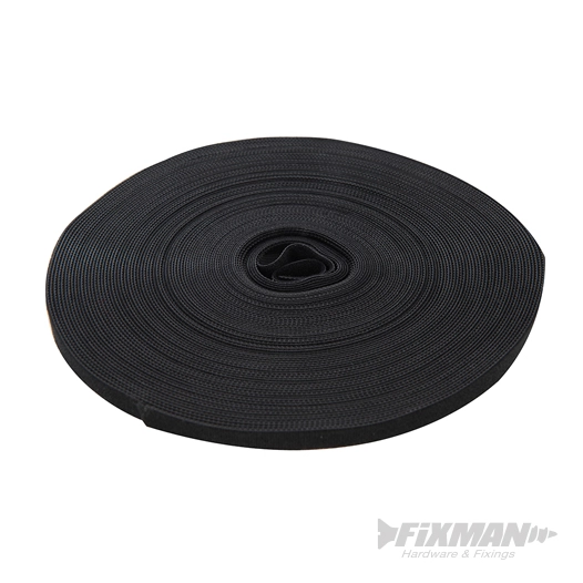 Fixman - Ruban auto-agrippant noir - 10 mm x 25 m
