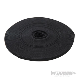 Fixman - Ruban auto-agrippant noir - 10 mm x 25 m