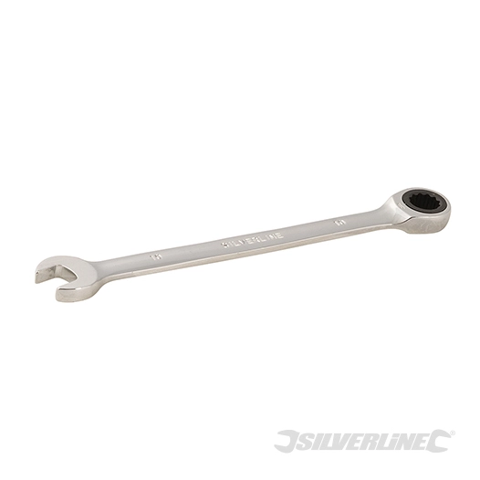Silverline - Clé mixte à cliquet et tête droite - 10 mm