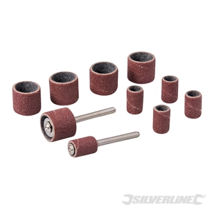 Silverline - Tambours de ponçage, 12 pcs - 6,35 mm (1/4'') et 12,70 mm (1/2'')