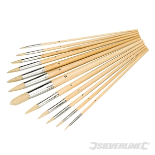 Silverline - Pinceaux d'artiste, 12 pcs - Extrémités pointues